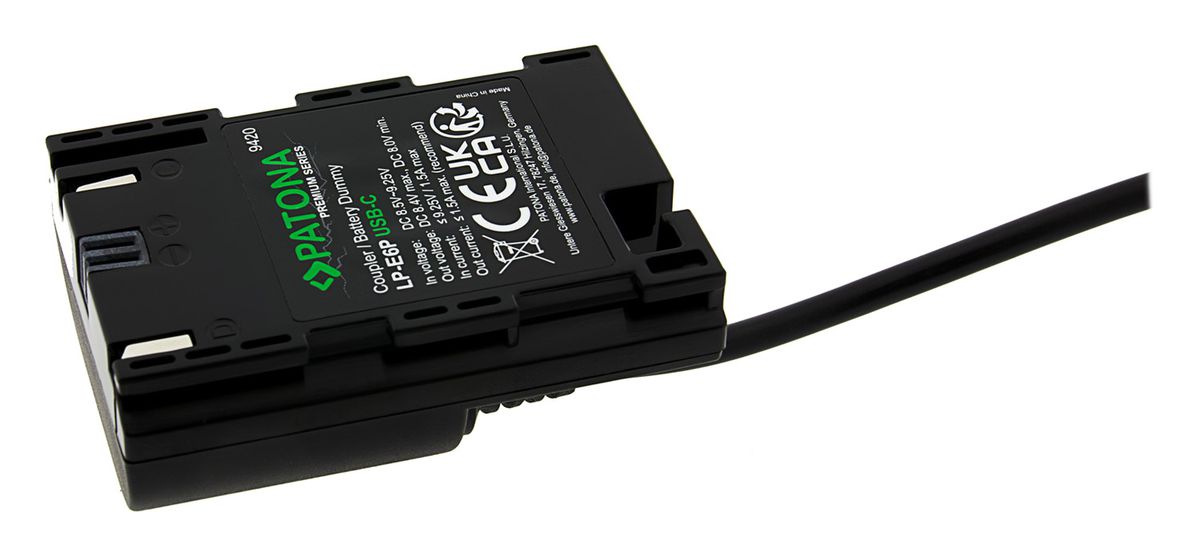 Patona USB-C Input Akku-Adapter LP-E6P