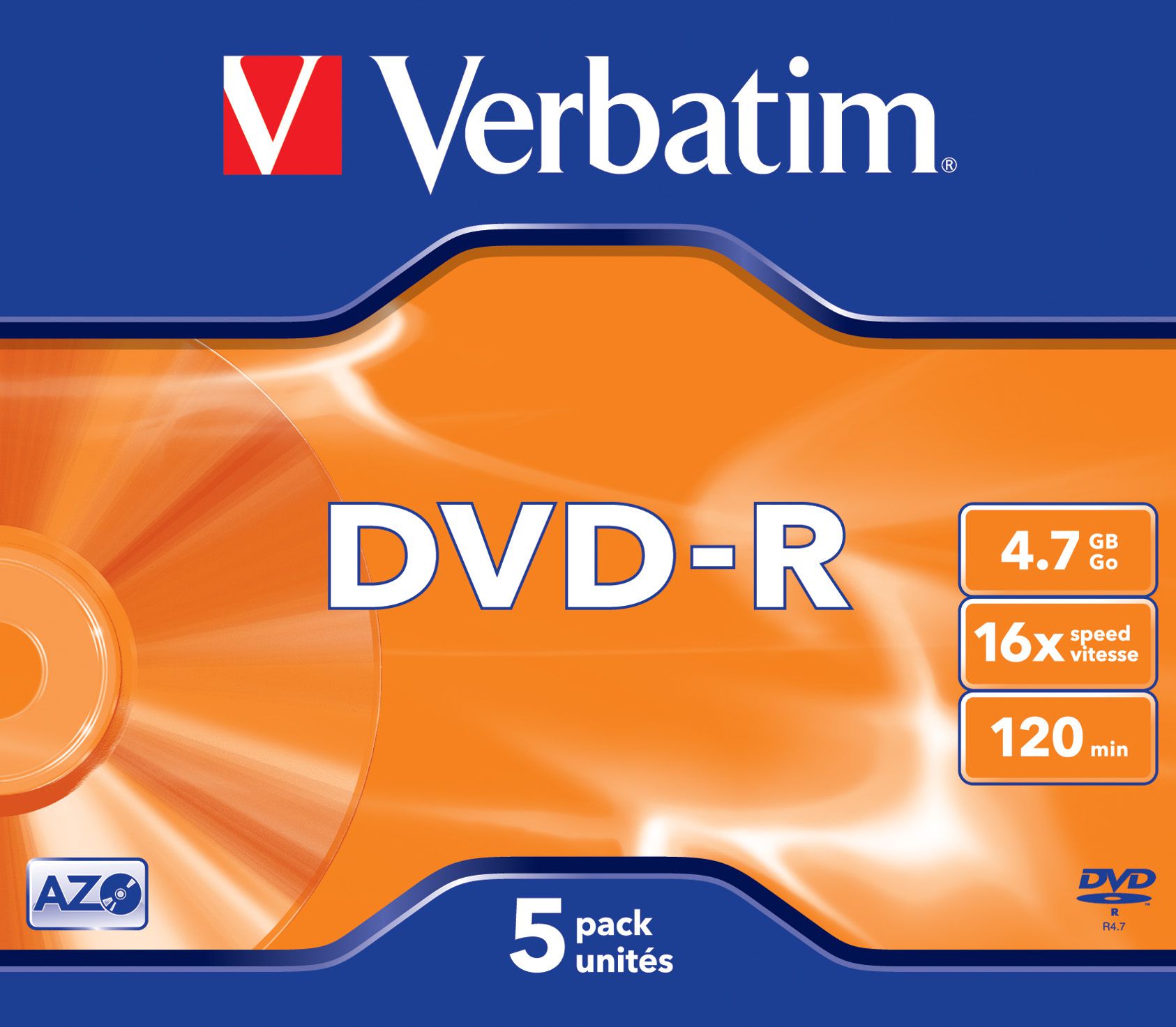 Verbatim DVD-R Jewel 4.7GB 16x 5 Pack