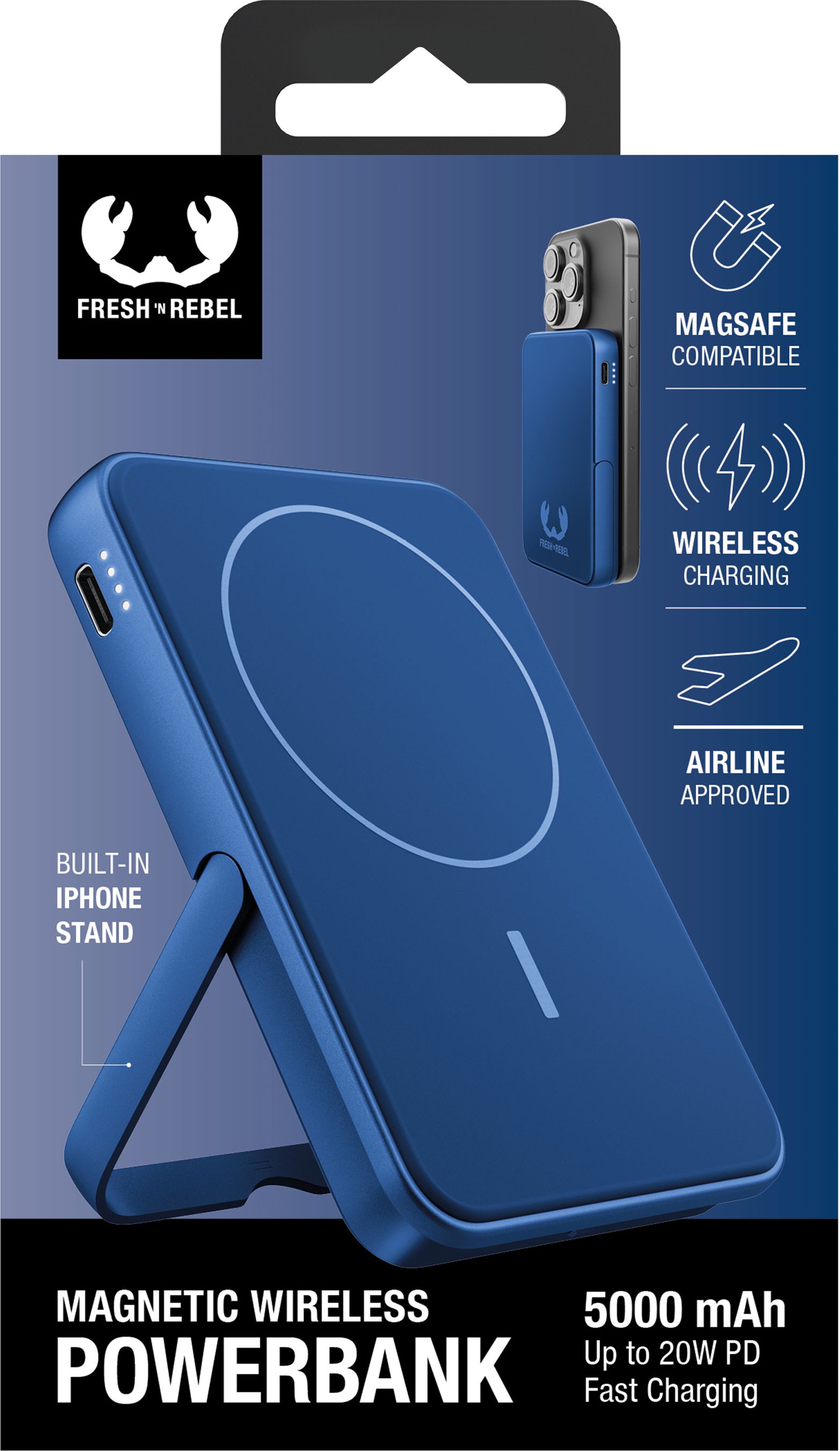 Fresh 'n Rebel Powerbank 5000 mAh Blue