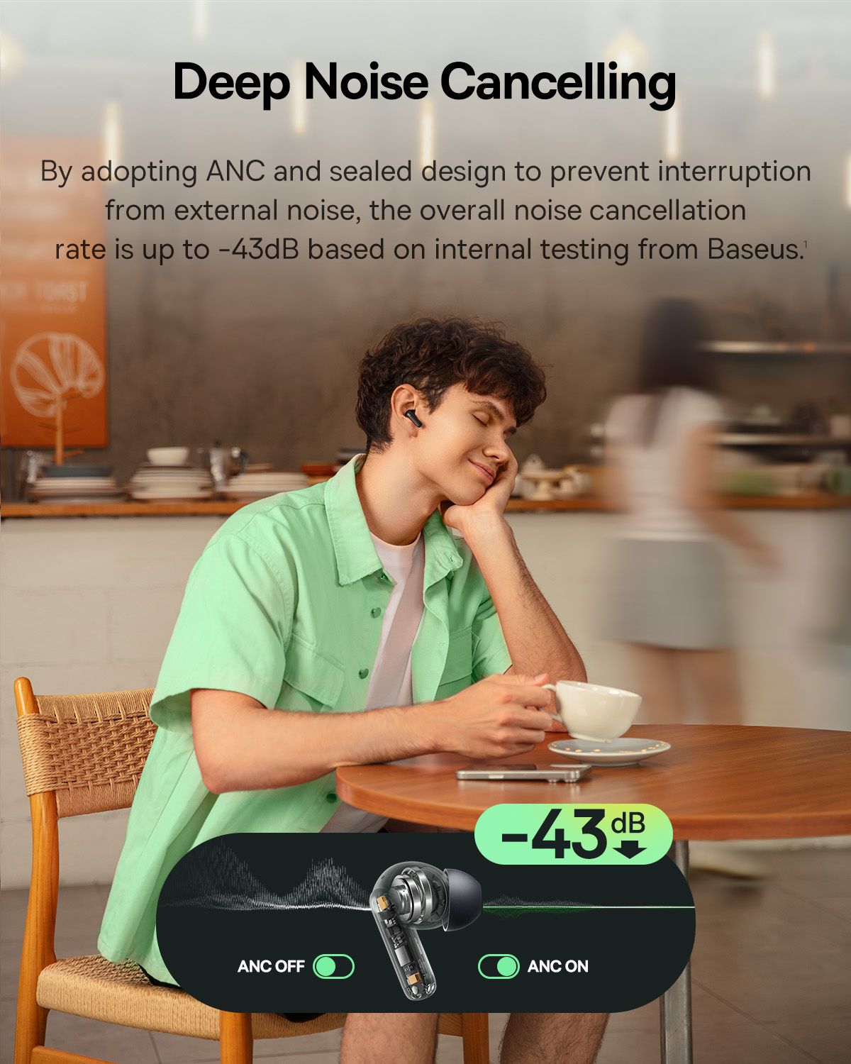 Baseus Bass BP1 NC InEar TWS Earbuds Bl