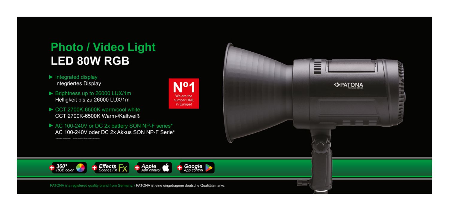 Patona Premium COB-LED 80W RGB APP