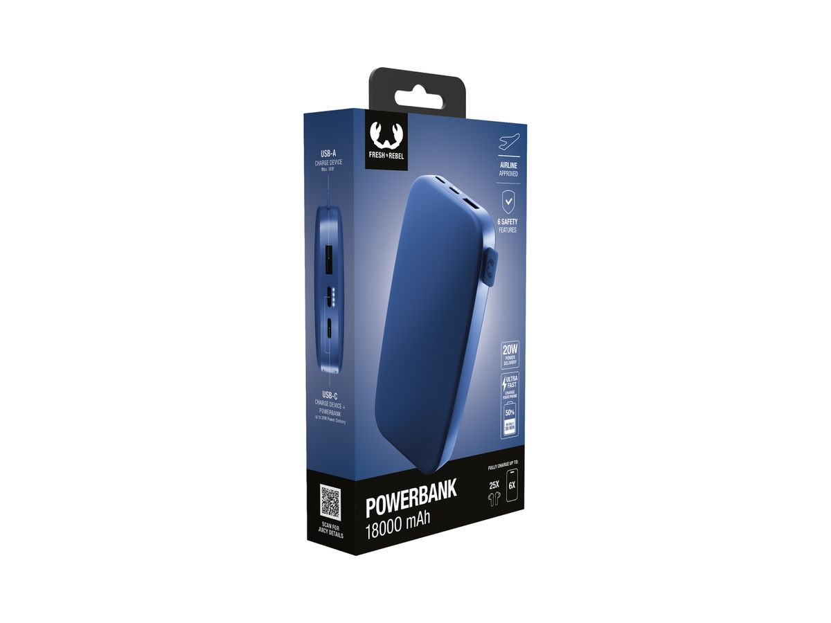 Fresh 'n Rebel Powerbank 18000 mAh Blue