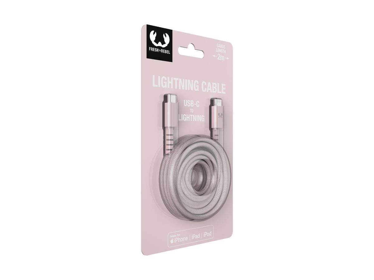 Fresh'N Rebel USB-C to Lightning 2m Smokey Pink