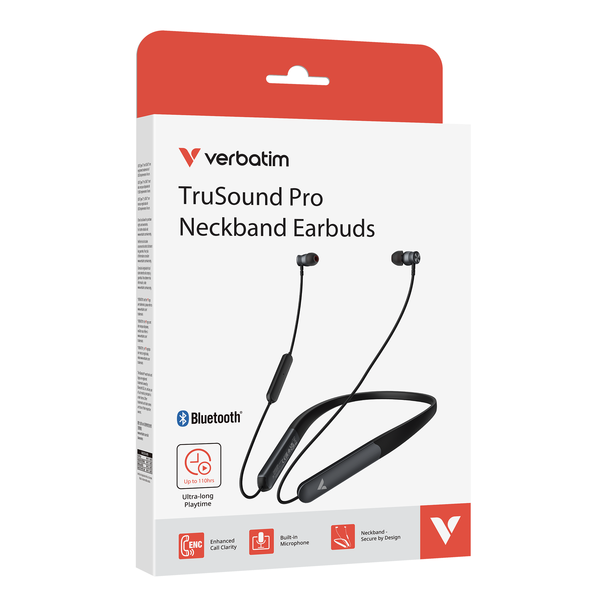 Verbatim Neckband Earbuds Pro Black