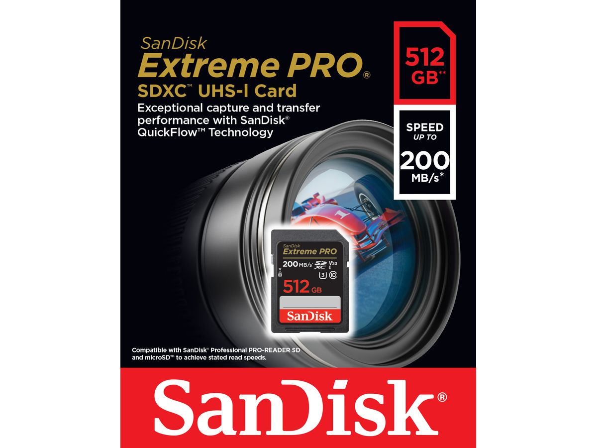 SanDisk Extreme Pro 200MB/s SDXC 512GB