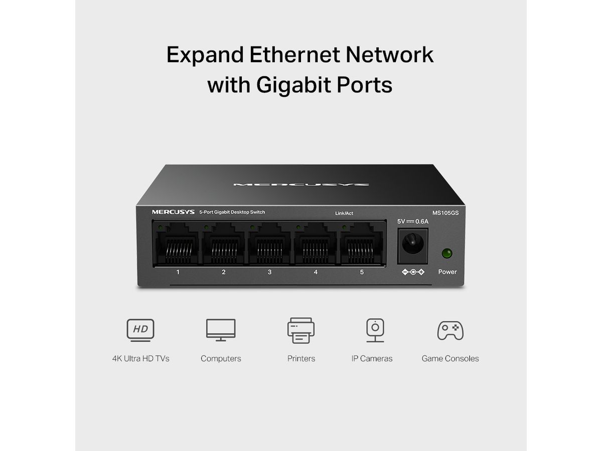 Mercusys 5-Port Gigabit Desktop Switch
