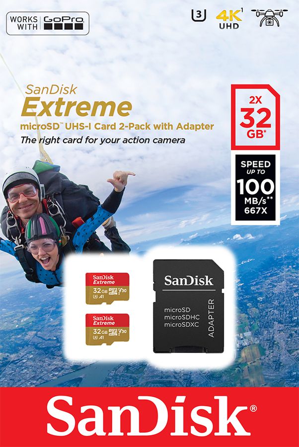 SanDisk Extreme 100MB/s microSD 32GB Duo