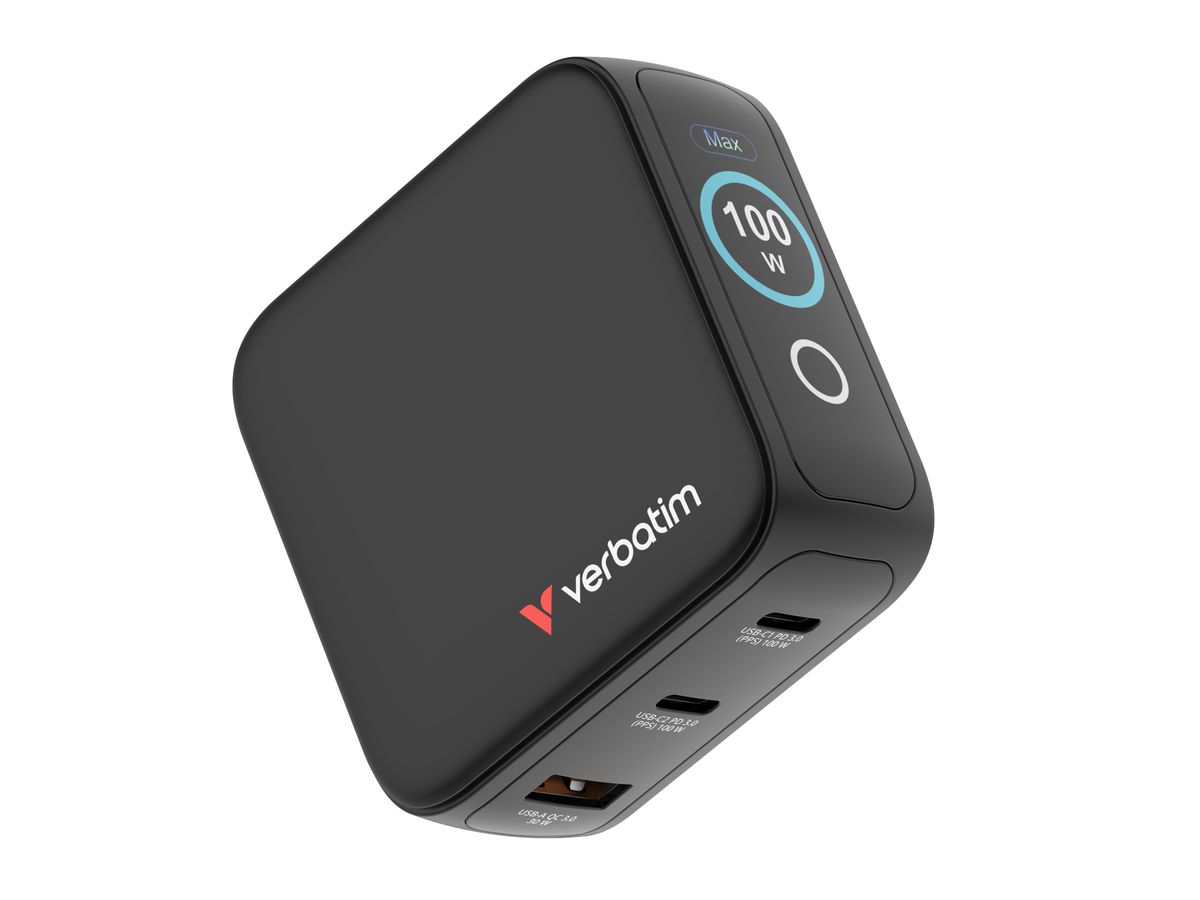 Verbatim Mini GaN Charger 100W Display