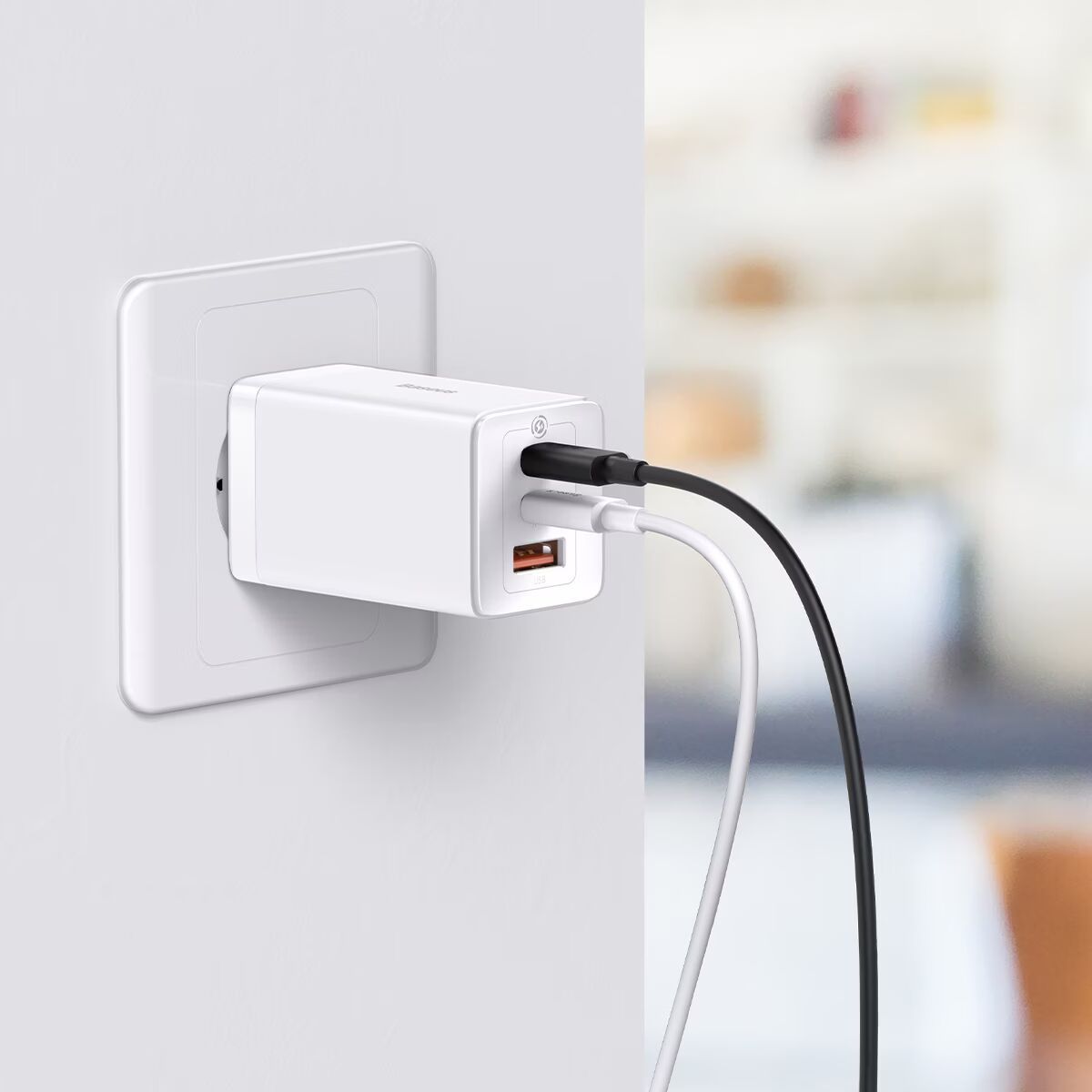 Baseus GaN5 Pro 3 Port Charger 65W White