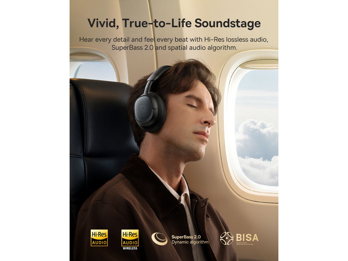 Baseus Bowie MH1 Wirel ANC Headphones Bl