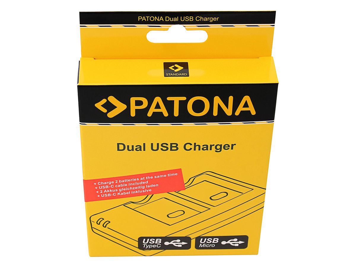 Patona LP-E6P Set Ladegerät + 2 Akkus