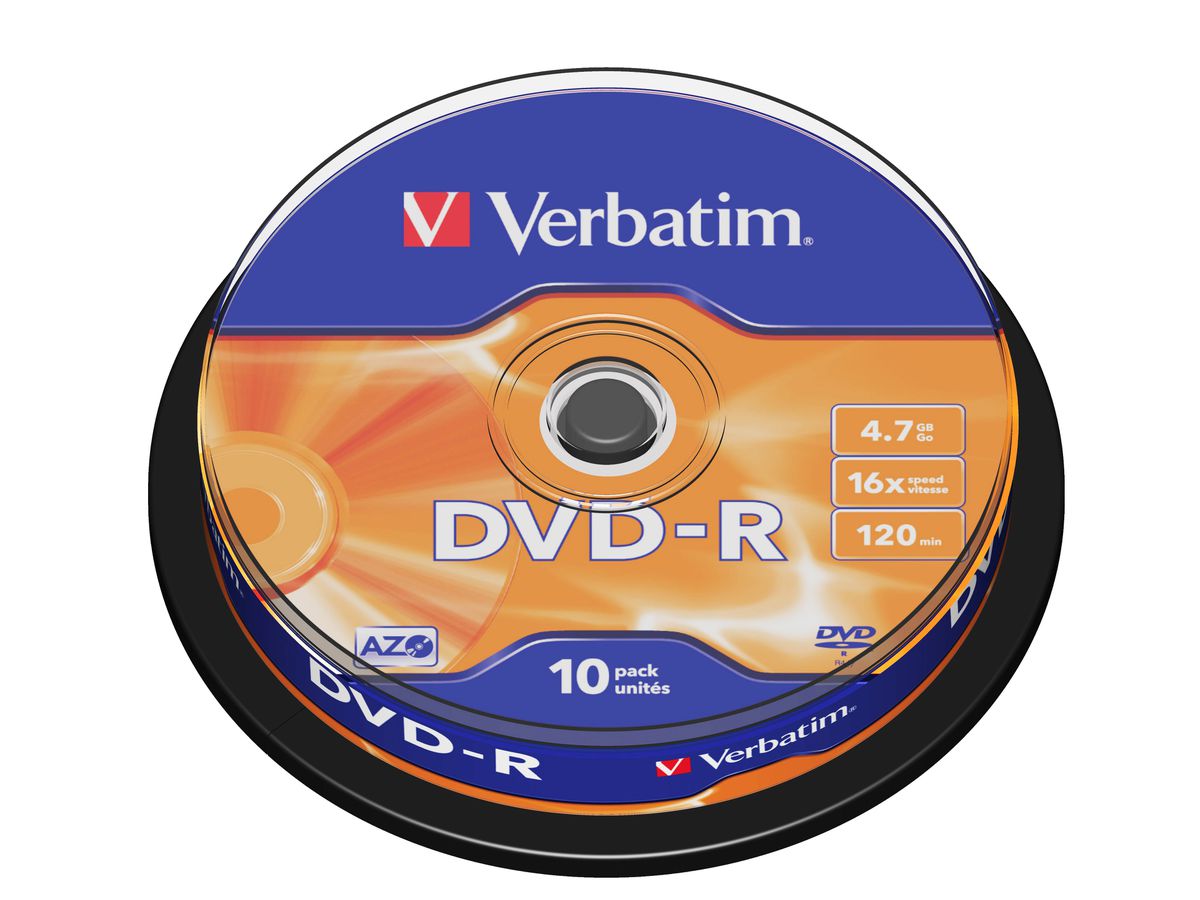 Verbatim DVD-R Spindle 4.7GB 16x 10 Pack