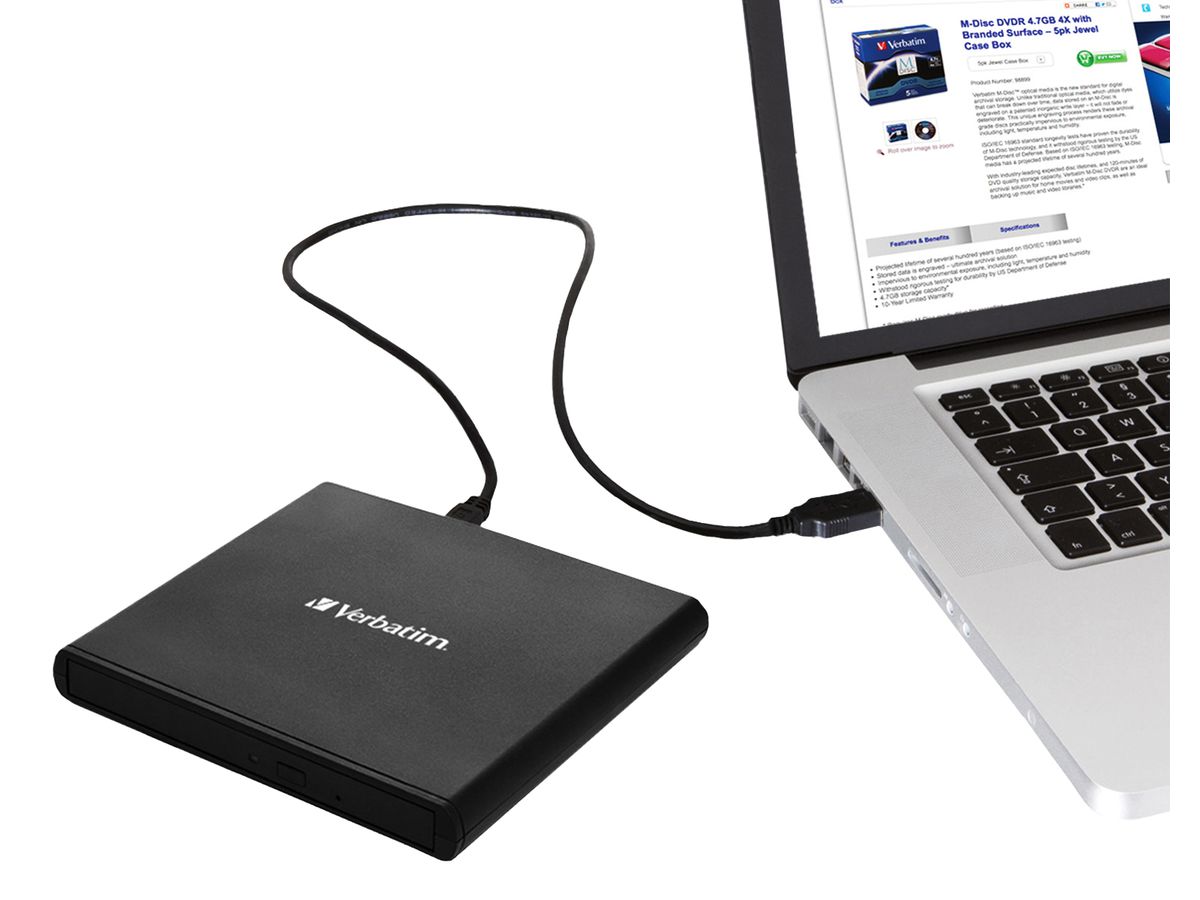 Verbatim Slimline CD/DVD Writer USB 2.0