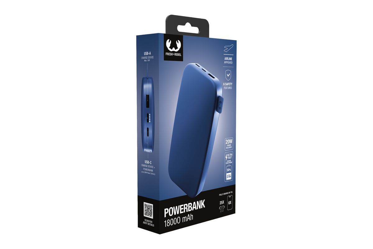 Fresh 'n Rebel Powerbank 18000 mAh Blue