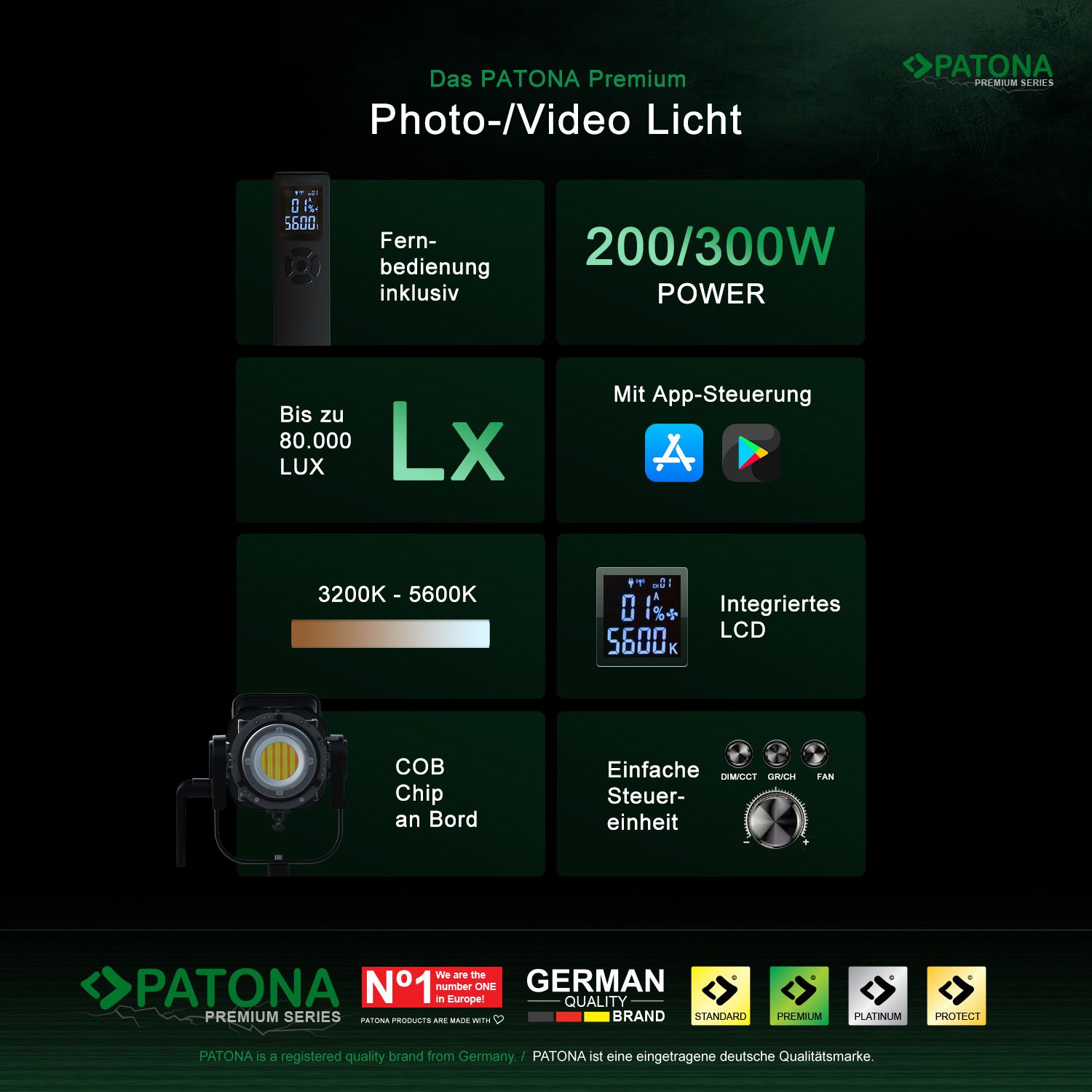 Patona Leuchte COB-200 APRC APP