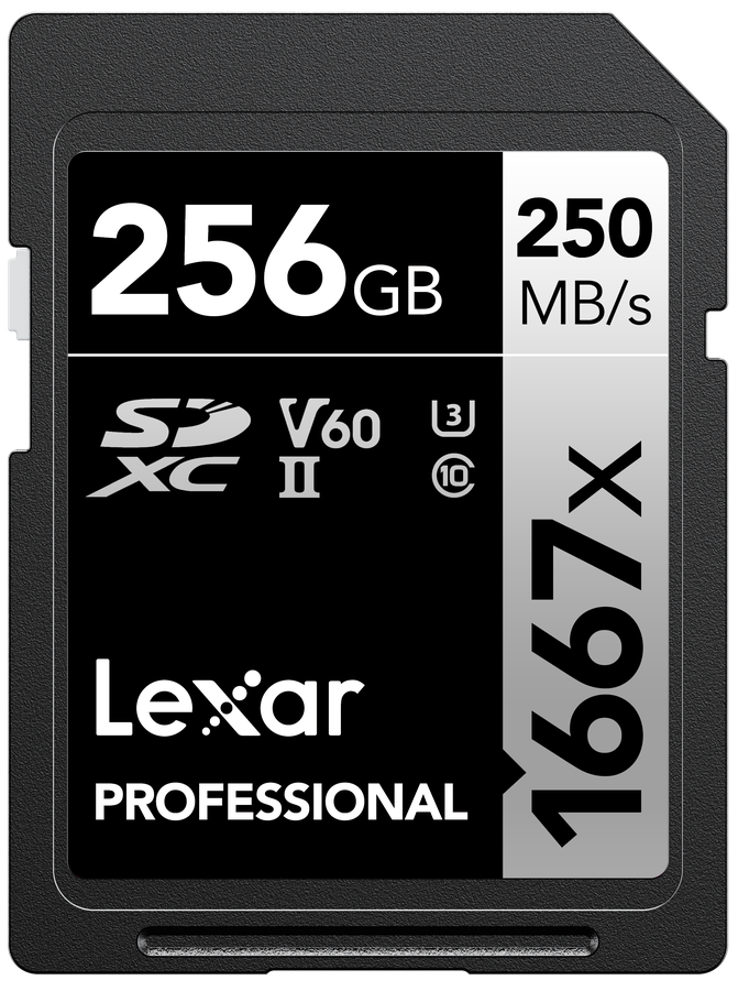 Lexar 1667x UHS-II SDXC 256GB Silver