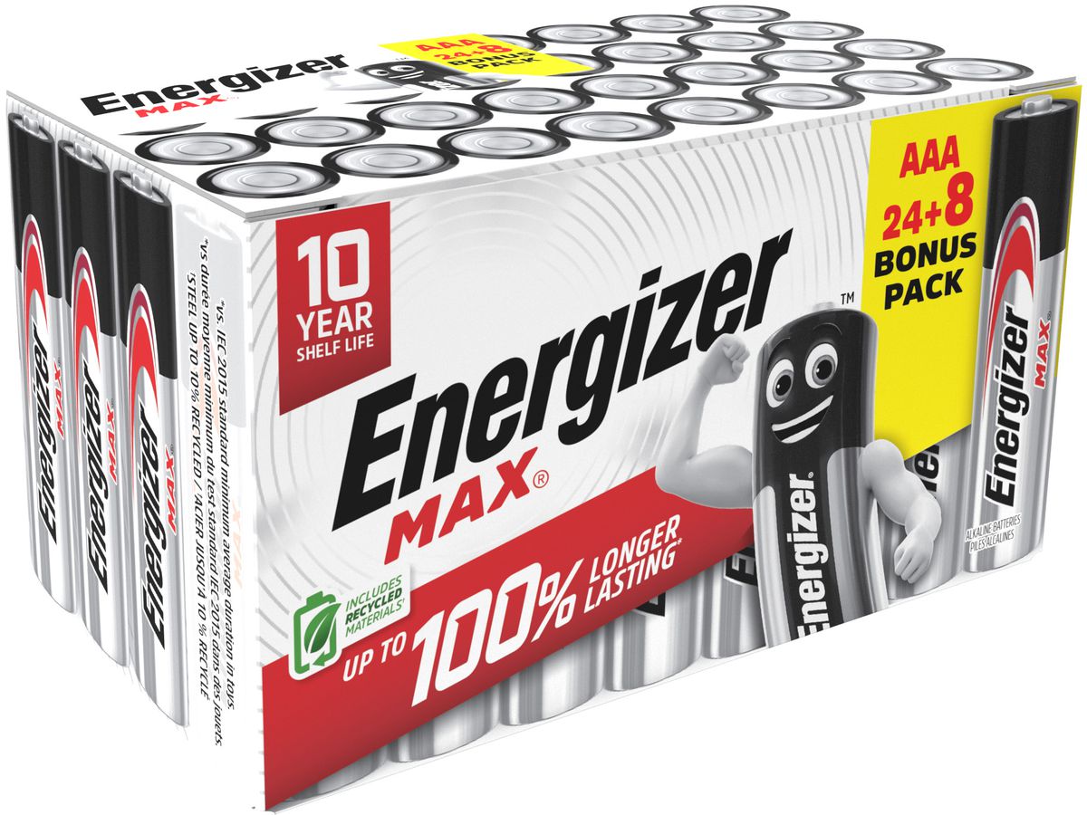 Energizer Max AAA (LR03/E92) 24+8 Stück