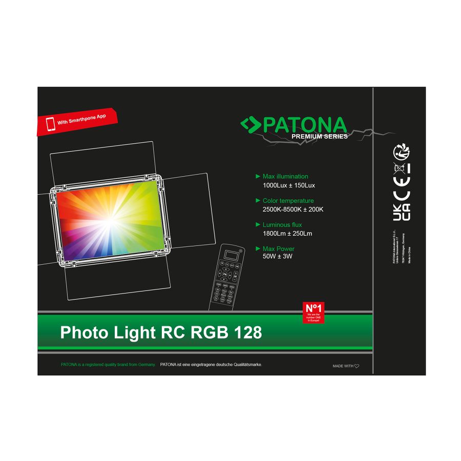 PATONA Lampe photo Premium RGB-128AS APP