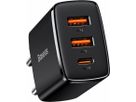 Baseus Quick Charger 3 Port 30W Black