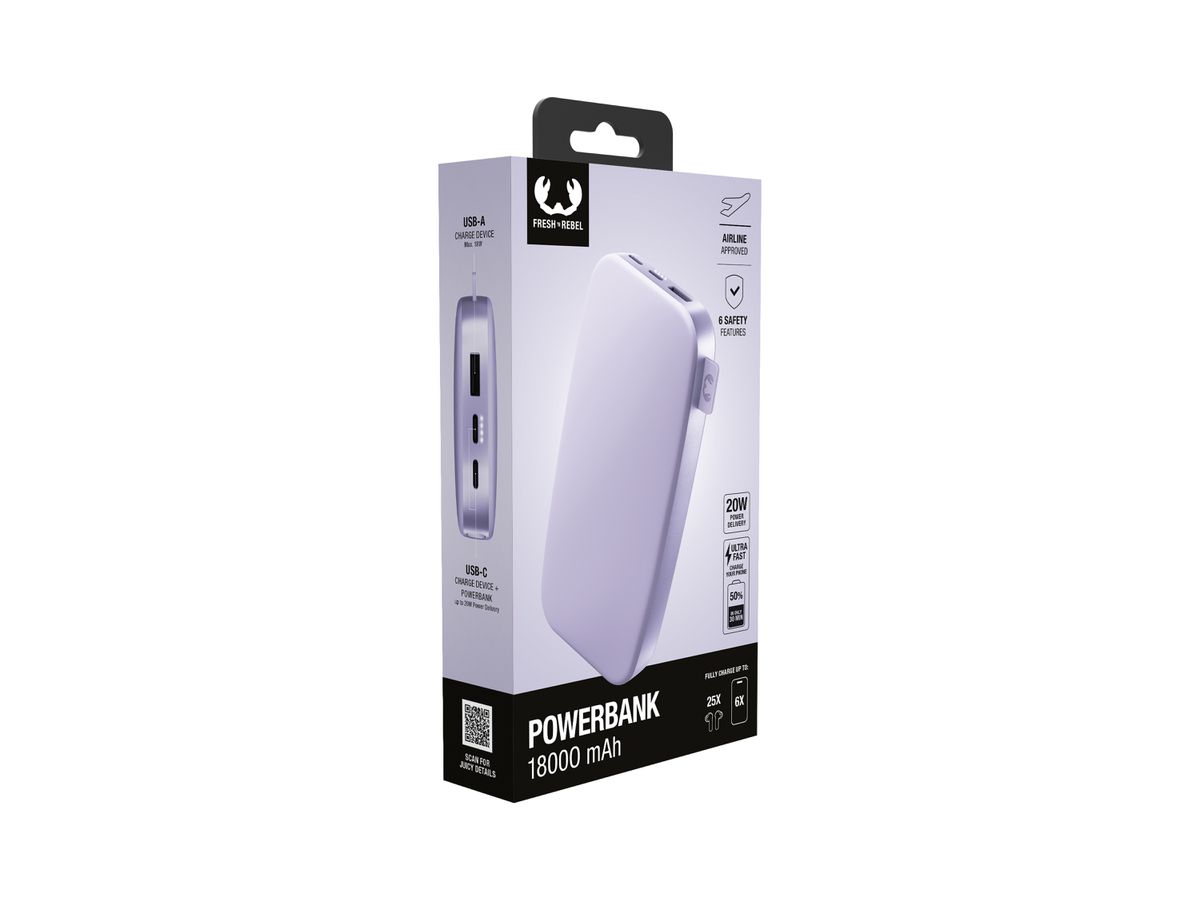 Fresh 'n Rebel Powerbank 18000 mAh Lilac