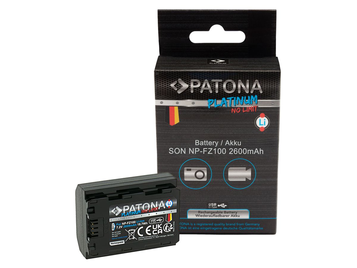 Patona Platinum Akku Sony NP-FZ100 USB-C