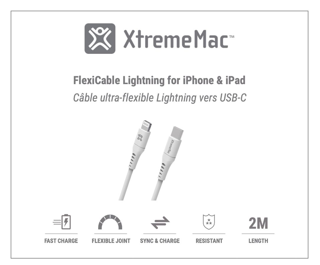 XtremeMac Flexi Lightning to USB-C 2m