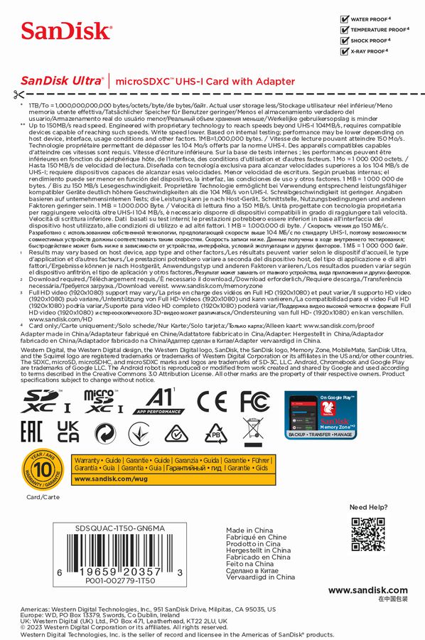 SanDisk Ultra 150MB/s microSDXC1.5TB