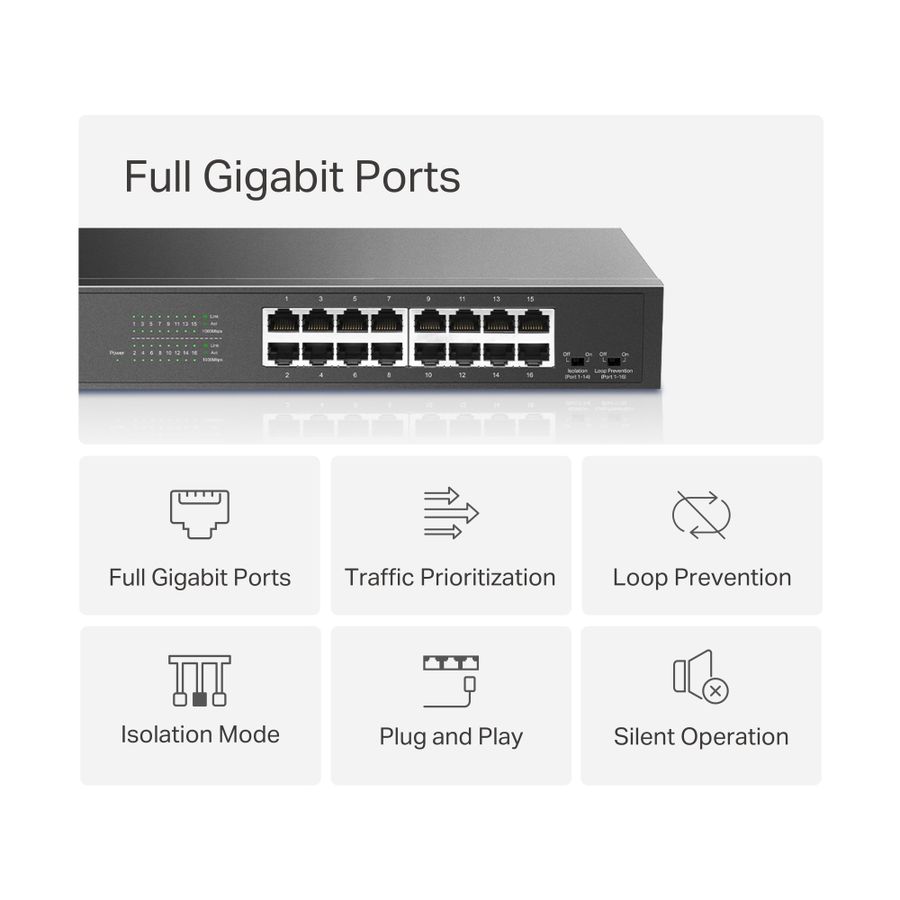 Mercusys 16-Port Gigabit Desktop Switch