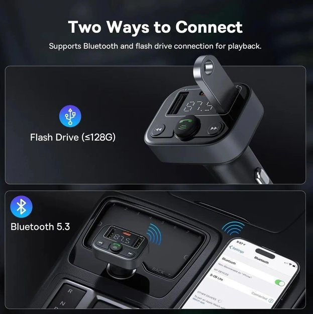 Baseus Car FM Transmitter Cluster Black