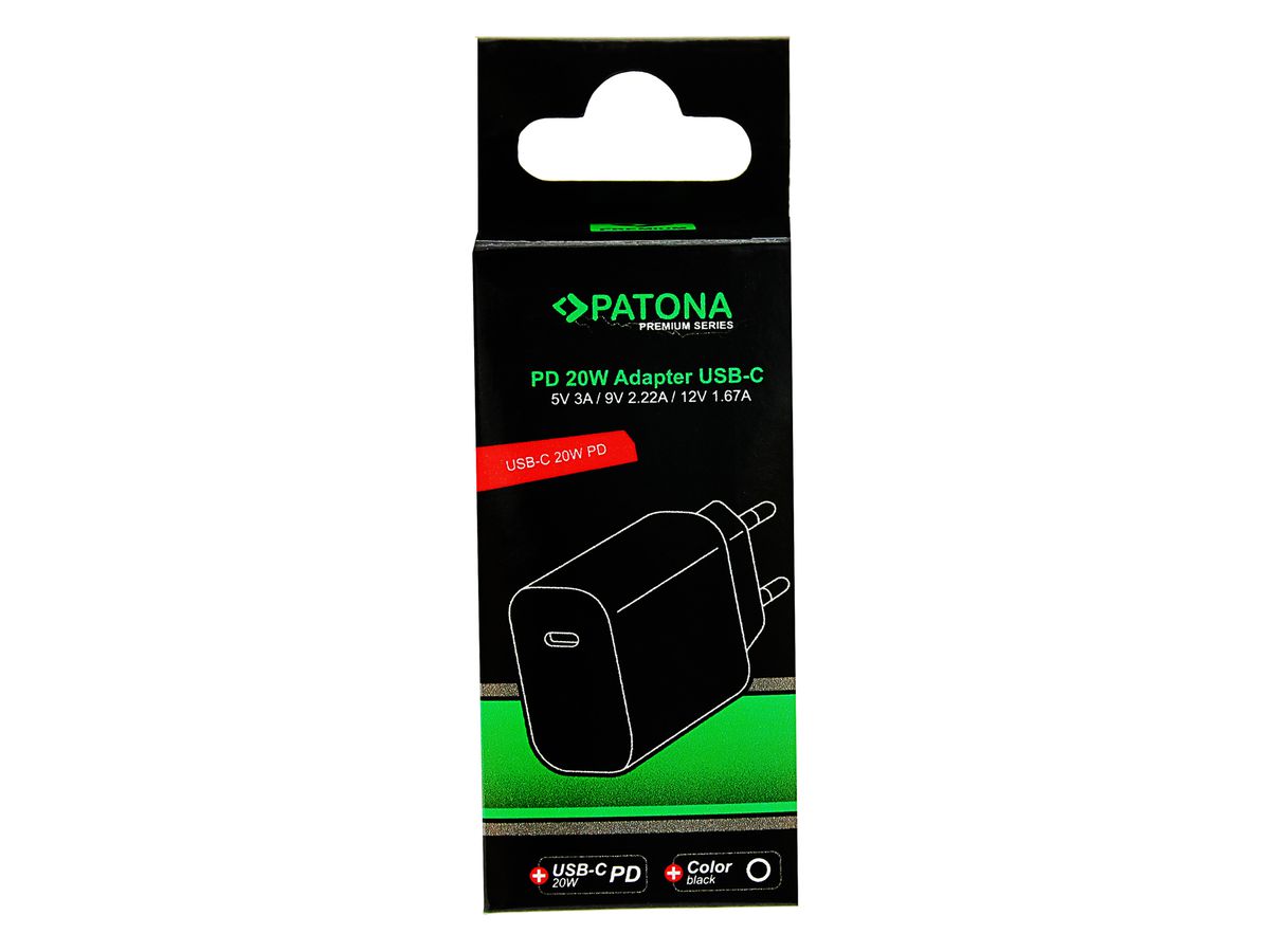 Patona Netzteil PD 20W USB-C 5V 3A Black