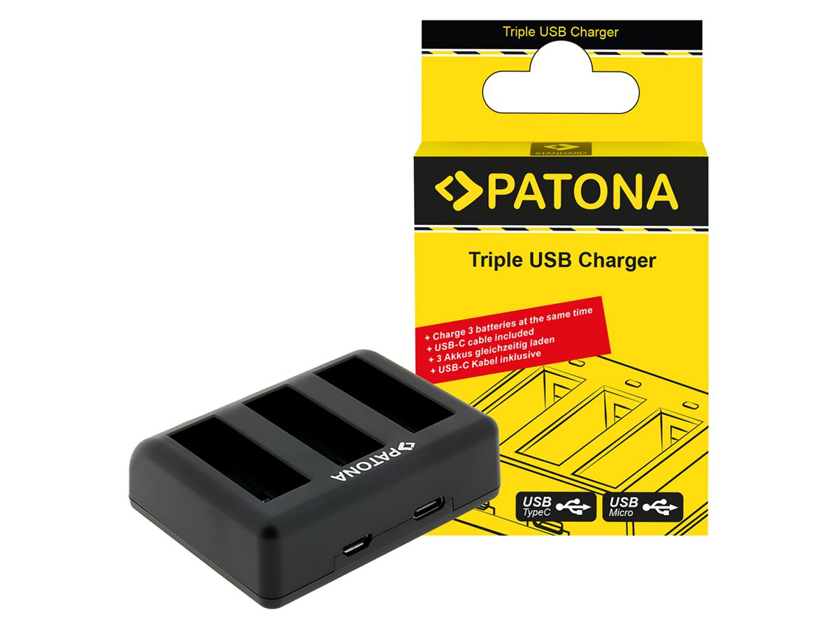Patona Triple Ladeg. DJI Osmo Action 4