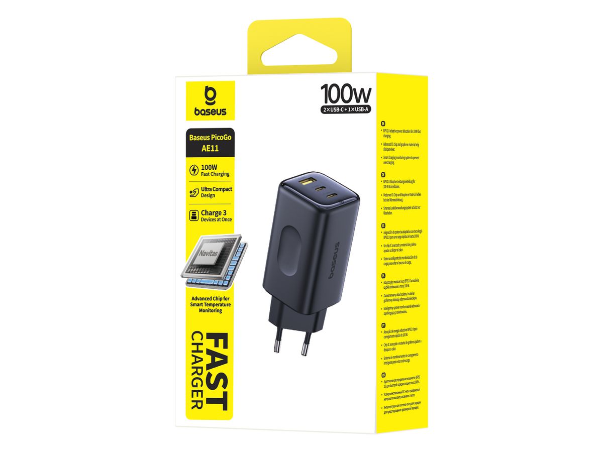 Baseus PicoGo Fastcharger 2C+U 100W Bl.