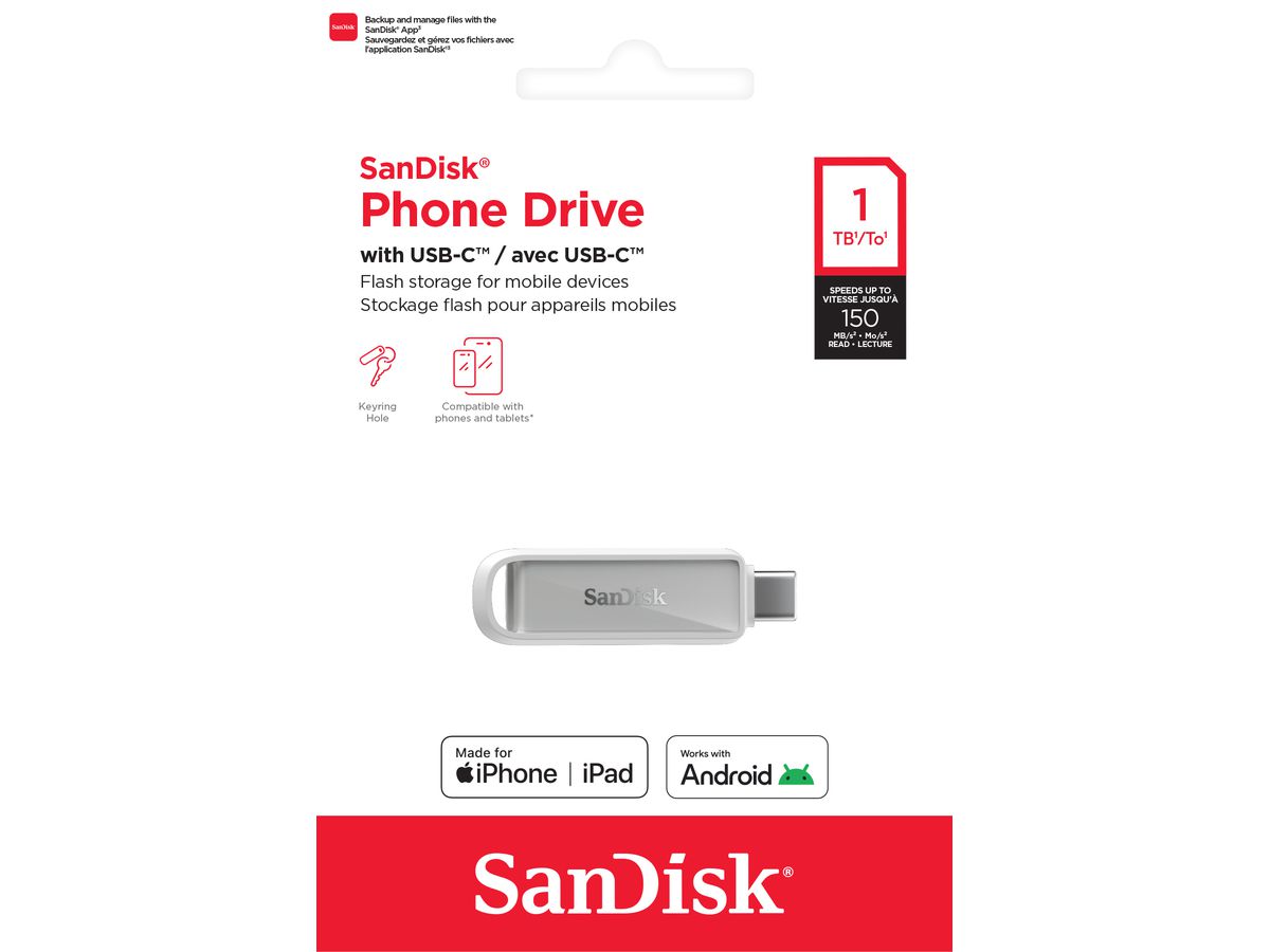 SanDisk Phone Drive USB-C 1TB weiss