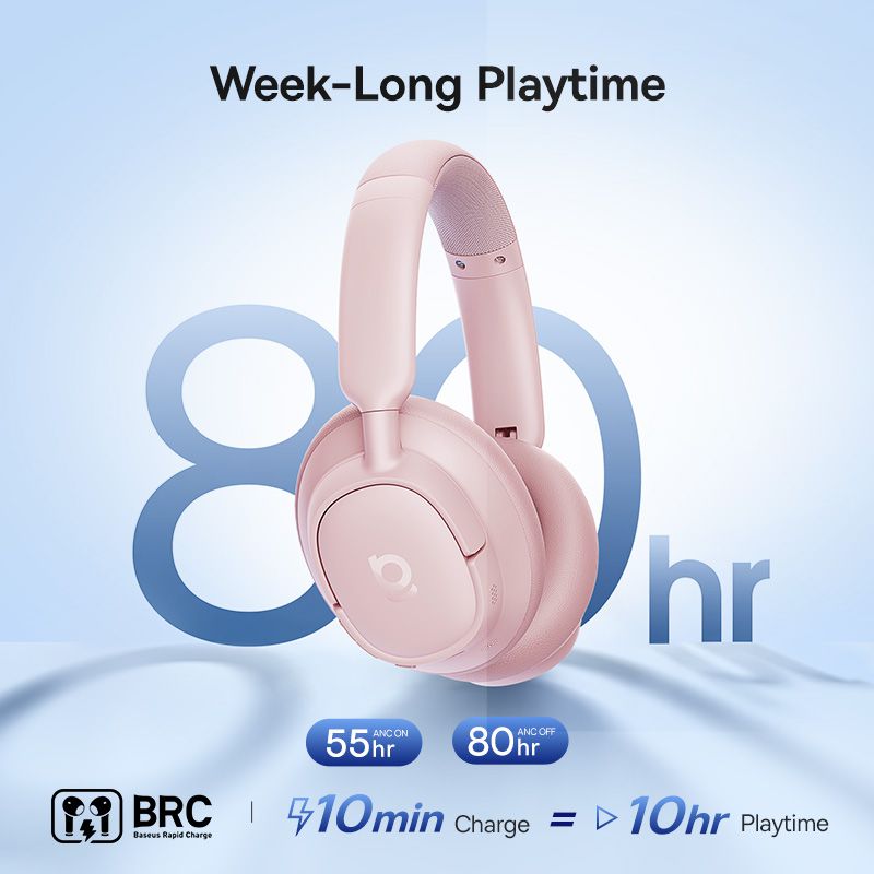 Baseus Bass BH1 NC Wirel.ANC Headph.Pink