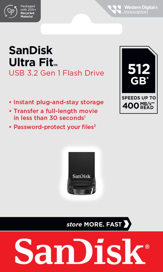 Sandisk Ultra USB 3.2 Fit 512GB 130MB/s