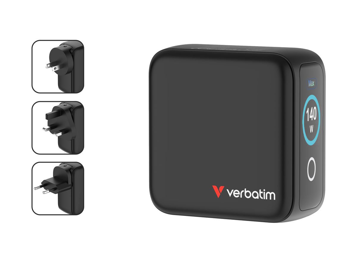 Verbatim Mini GaN Charger 140W Display