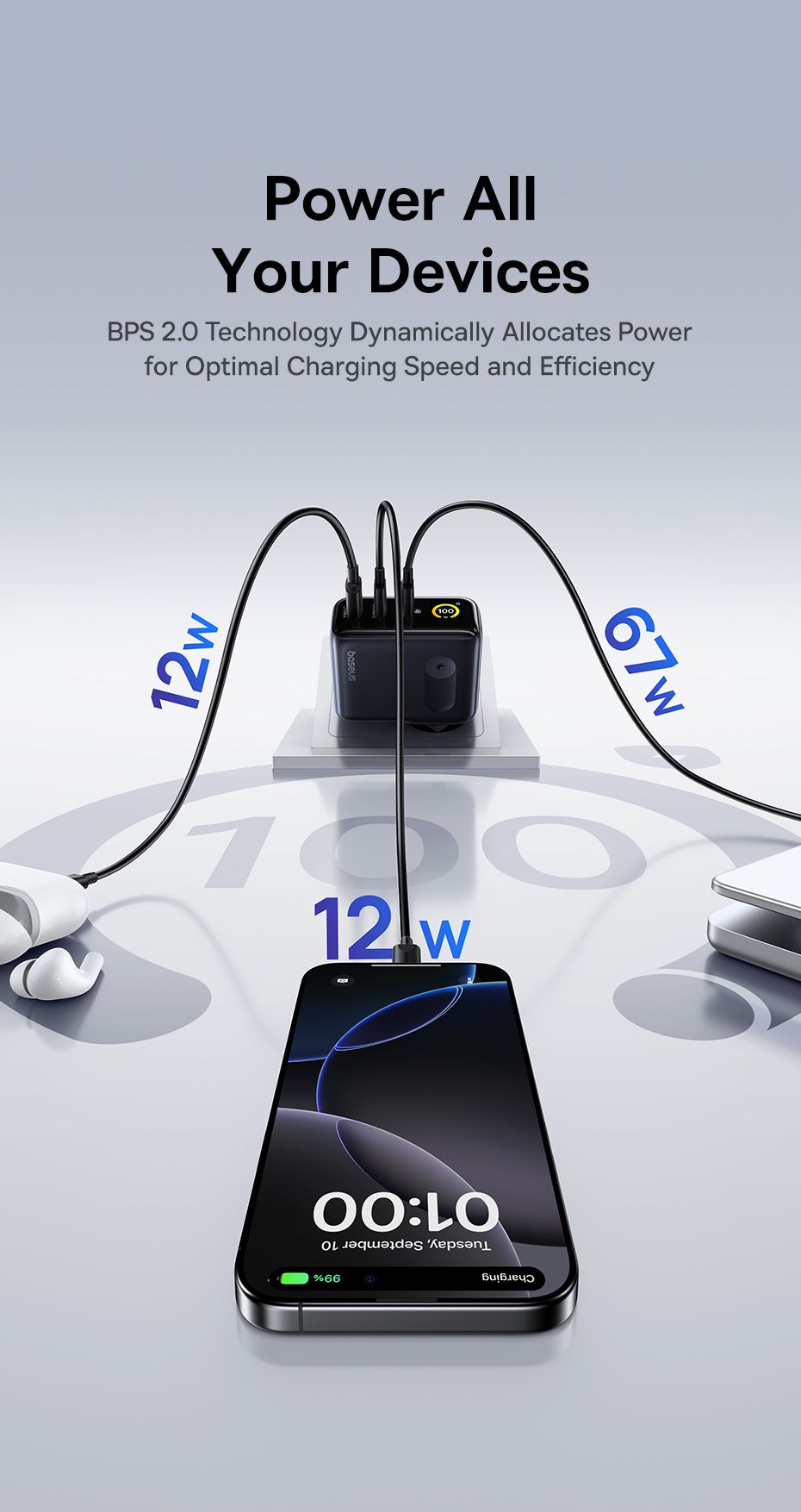 Baseus PicoGo Display Fastcharg.100W Bl.