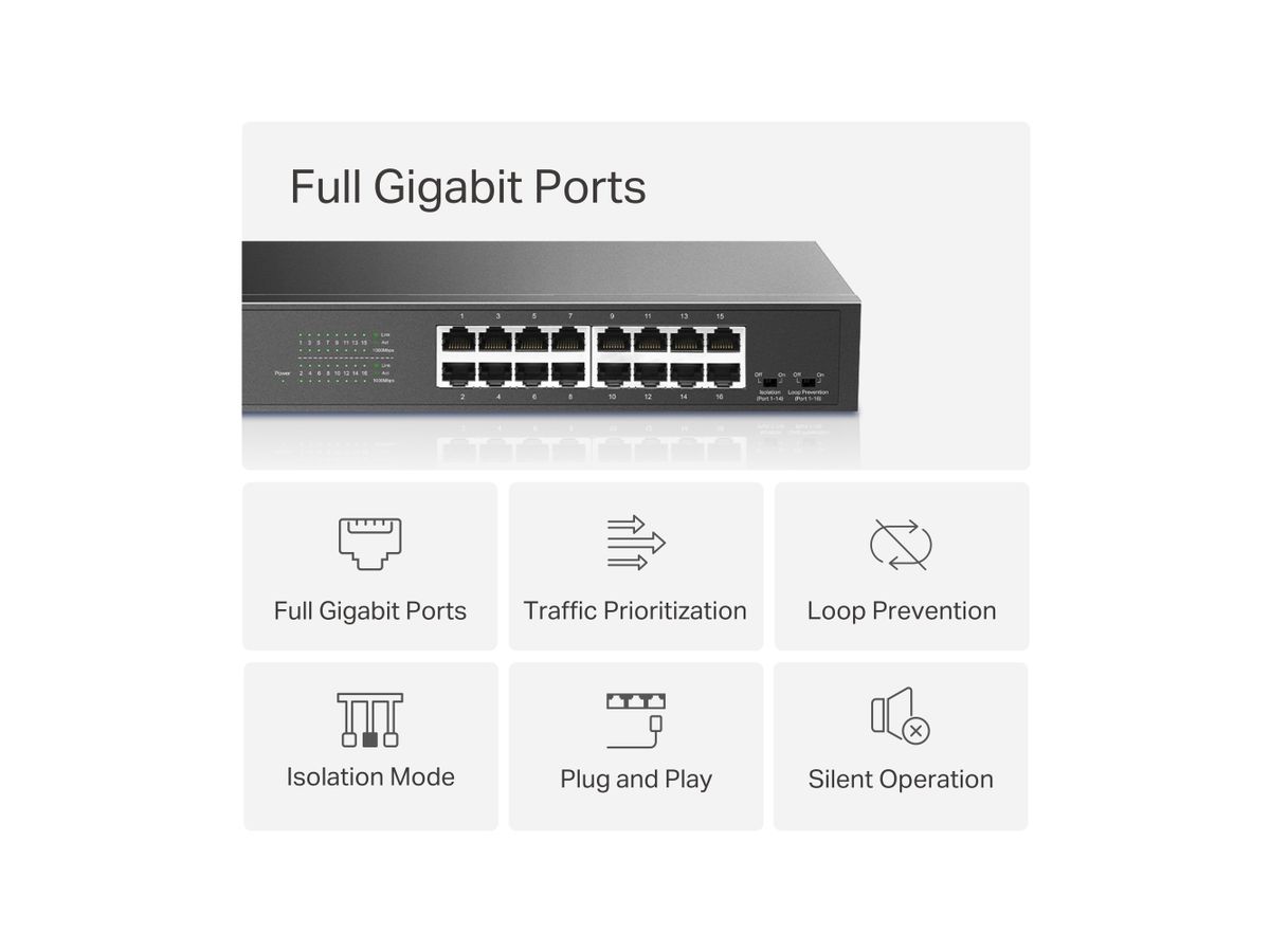 Mercusys 16-Port Gigabit Desktop Switch