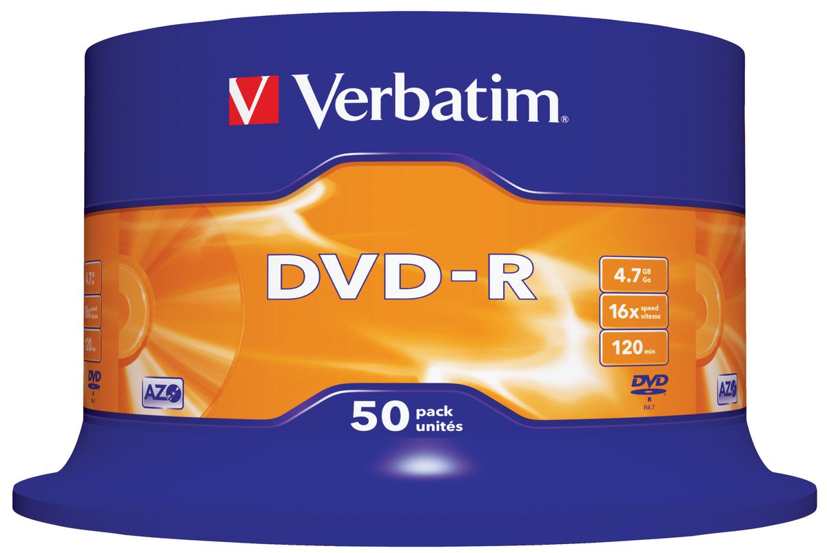 Verbatim DVD-R Spindle 4.7GB 16x 50 Pack