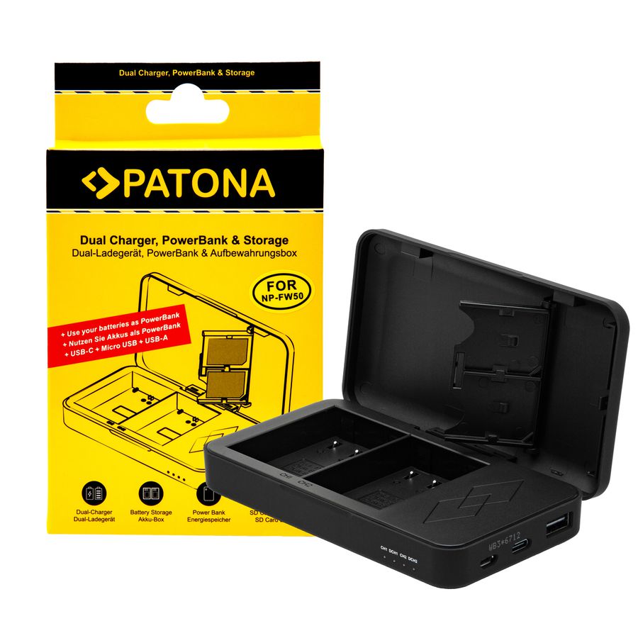 Patona Dual Chargeur NP-FW50 Powerbank