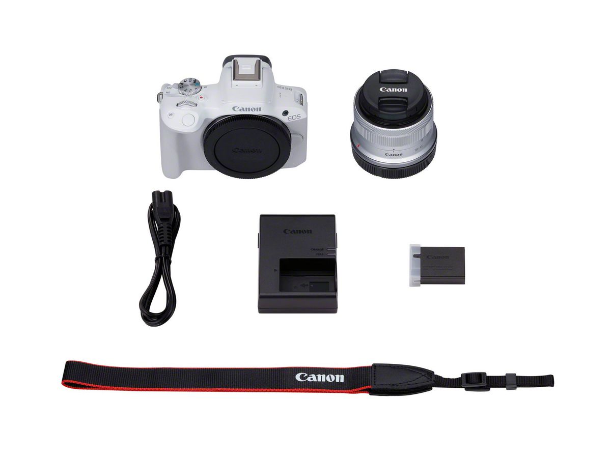 Canon EOS R50 + RF-S 18-45mm White