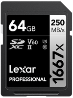 Lexar 1667x UHS-II SDXC 64GB Silver