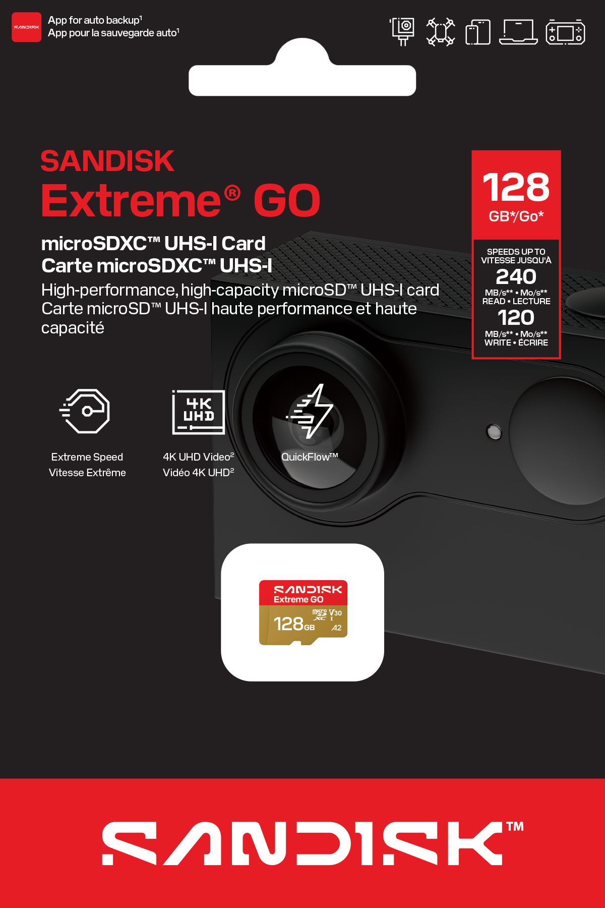 SANDISK Extreme GO microSDXC 128GB