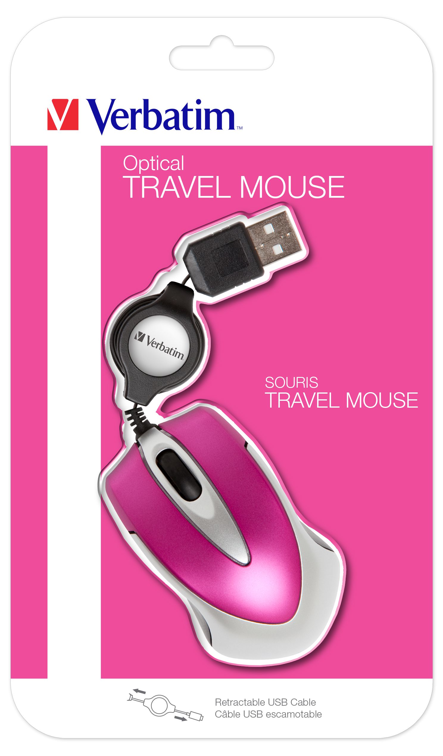 Verbatim Go Mini Travel Mouse Pink