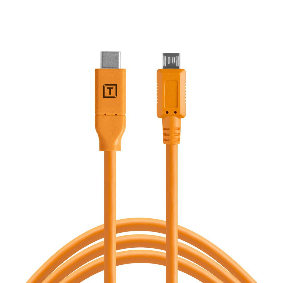 TetherPro 2.0 Micro-B 5-Pin 4.6m Org