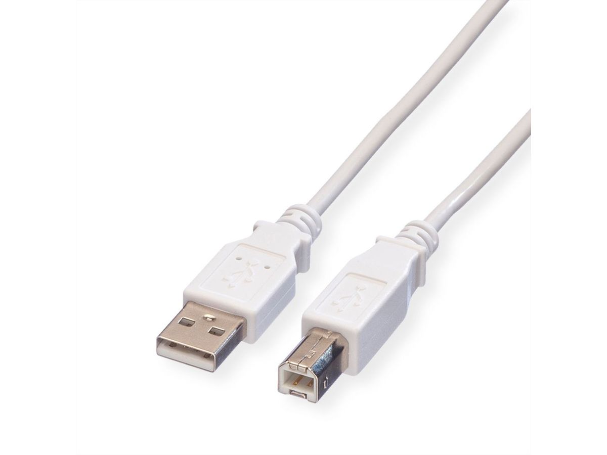 VALUE USB 2.0 Kabel, A-B white (3.0 m)